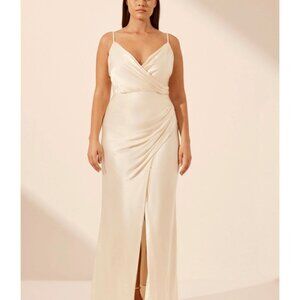 Shona Joy La Lune Cross Draped Maxi Dress - Cream